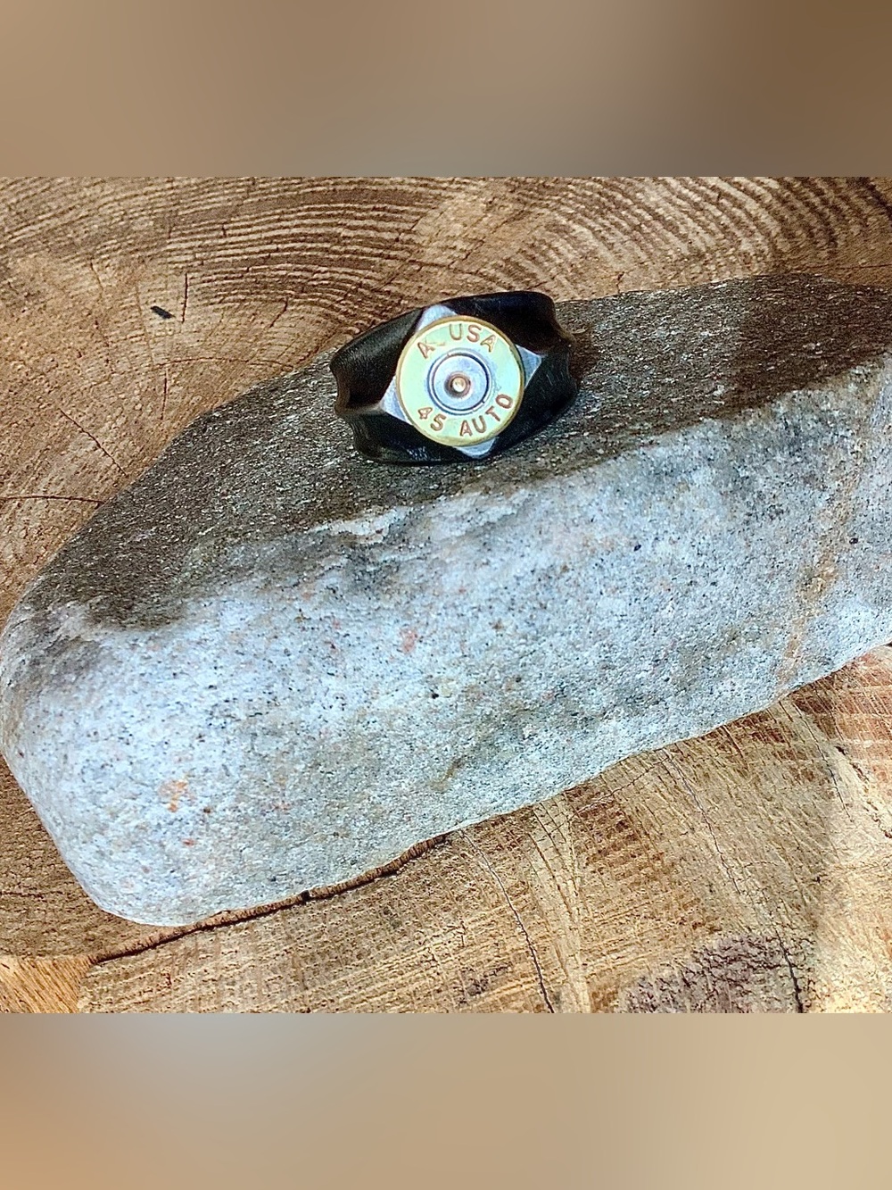 Bullet casing  Ring with .45 Auto Shell ,size 11